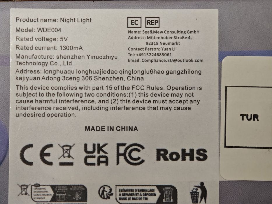 LED лампа на магните с аккумулятором 1300mAh с датчиком движения 6000К