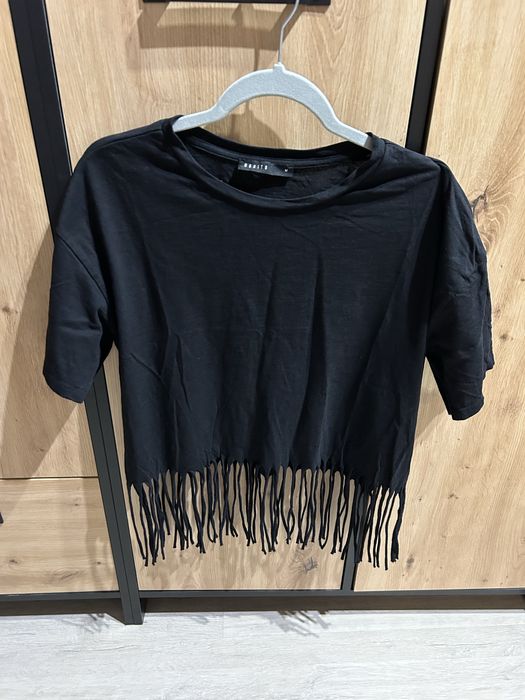 Koszulka , tshirt z frędzlami roz M Mohito