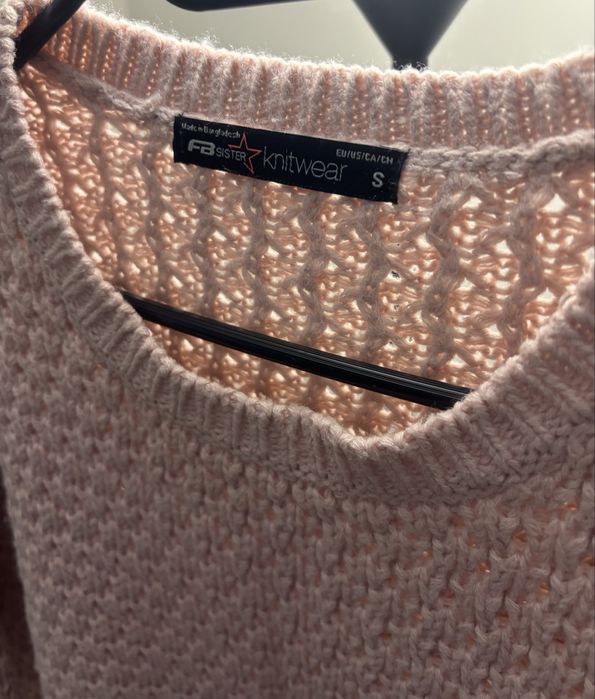 Sweter damski S/M brudny róż