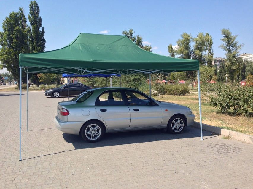 Палатка раздвижная 3х4.5м гармошка, накрытие для авто, павильон торговый, беседка, усиленный каркас прорезиненный тент размер и цвет разный