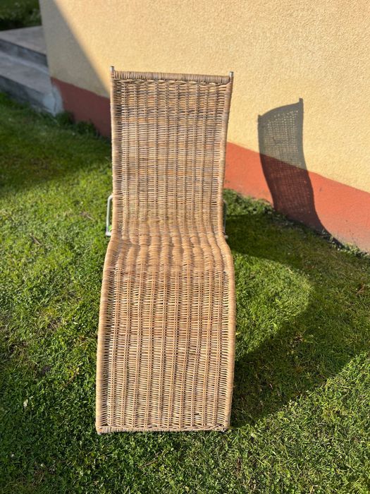 Relaksujący Leżak Ogrodowy / Balkonowy z Naturalnego Rattanu