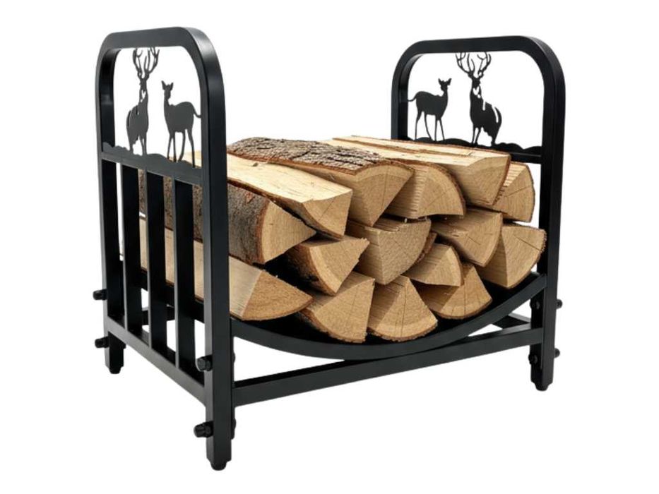 Kosz Na Drewno Kominka Kominkowe Stojak Metalowy Pojemnik Jeleni