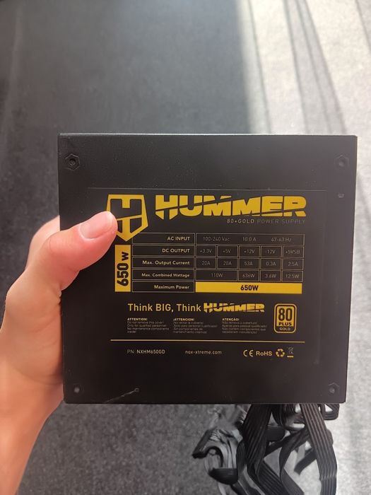Fonte alimentação hummer 650w 80 plus gold