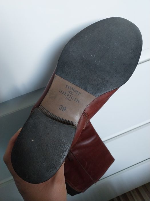 Kozaki Tommy Hilfiger brąz buty brązowe kozaczki 39