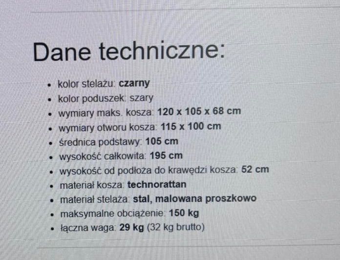 Fotel kokon - idealny na prezent ogród, balkon, taras