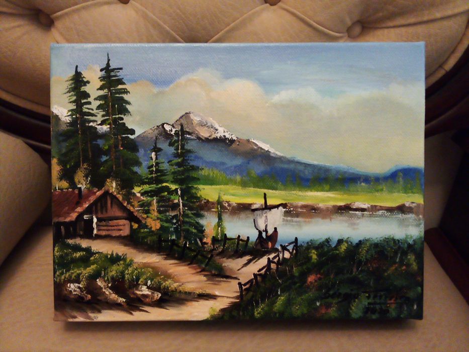 Quadro 4 estações, pintado à mão