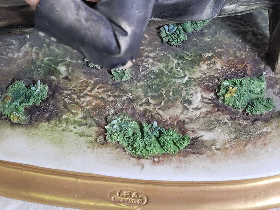 Stara Włoska figurka porcelanowa " Pan żul i kot"