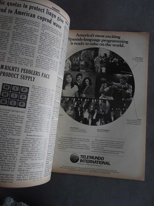 Revista de cinema Variety 1990 MIP International Television Annual