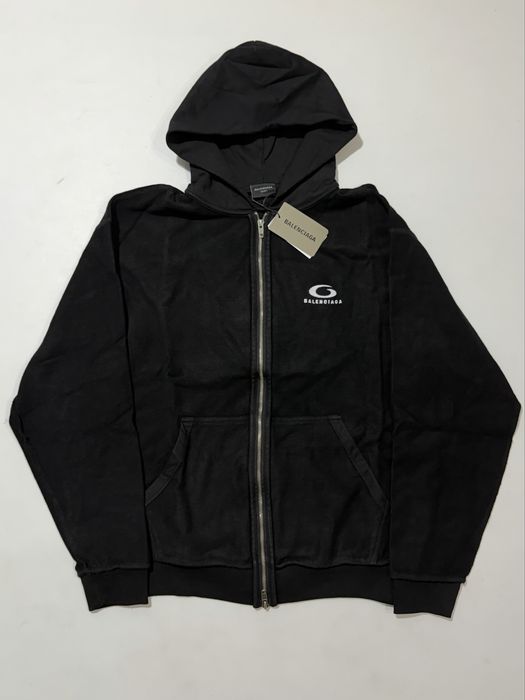 зип худи Balenciaga Inside Out Fit Sports Logo Zip Hoodie