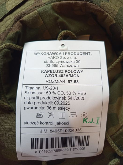 Kapelusz polowy 402a/MON rozm.57-58