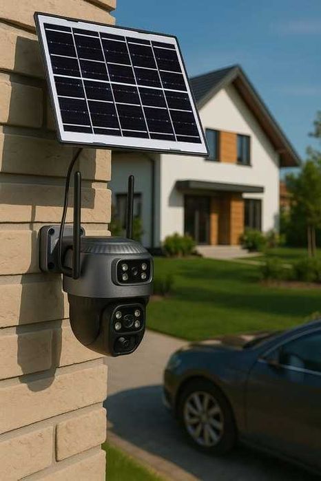 SOLARNA Kamera DWA obiektywy obrotowa bezprzewodowa WiFi wodoodporna