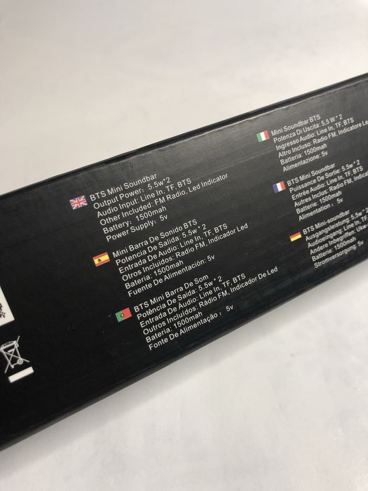 Coluna Mini soundbar preta 5,5w*2 Nova em caixa !