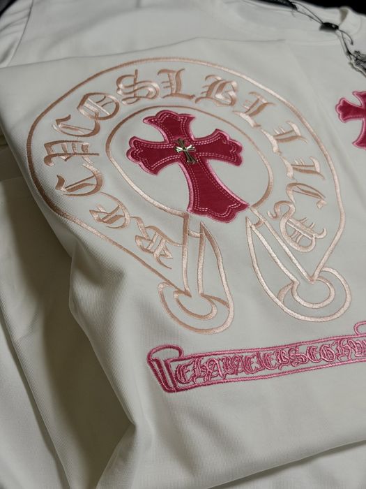 Футболка з вишивкою CHROME HEARTS біла УНІСЕКС всі розміри