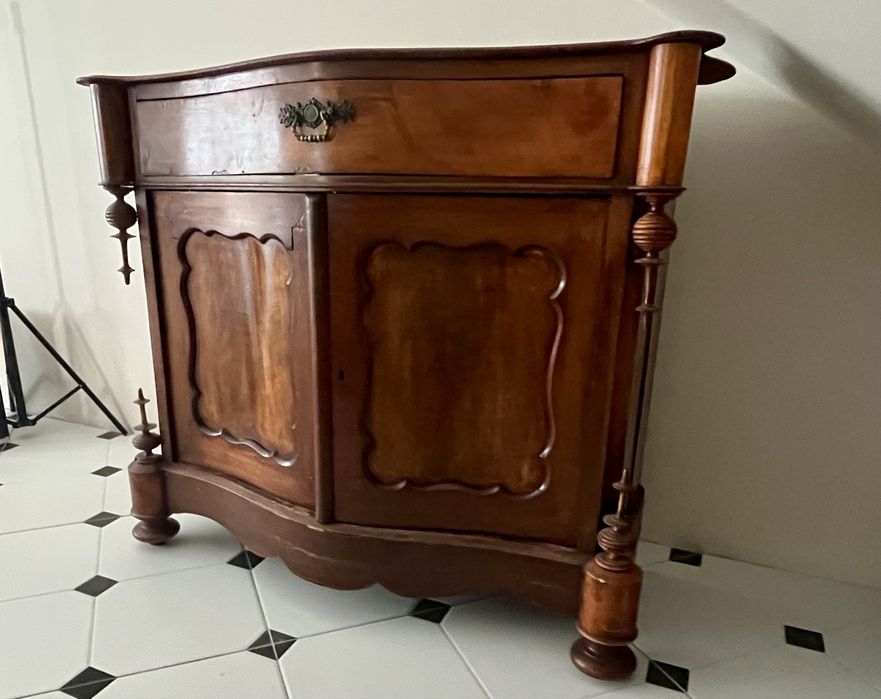Antyczna komoda z litego drewna XIX w. | Biedermeier | kredens