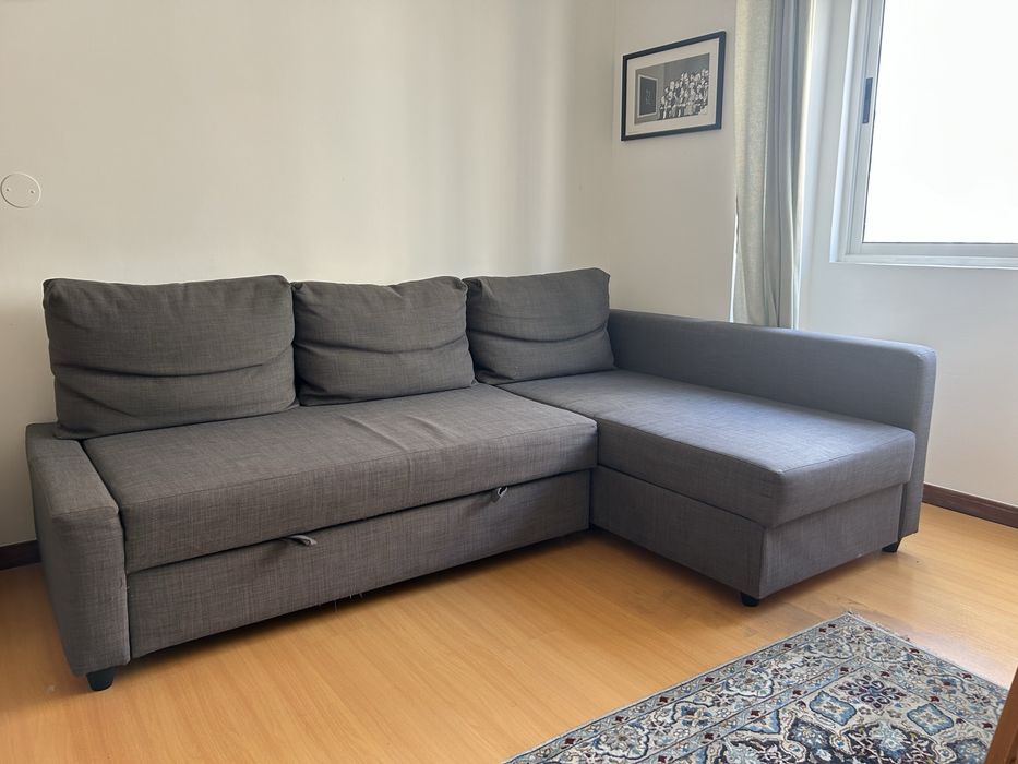 Sofá-cama de canto c/ arrumação