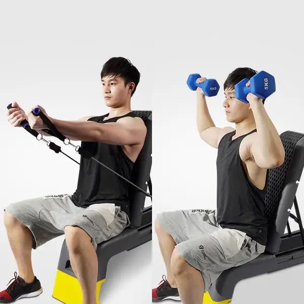 Степ-платформа з регульованою спинкою WCG Pro + еспандери