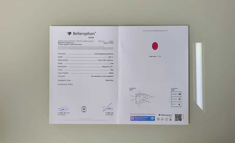 rubi 1.26 ct com certificado