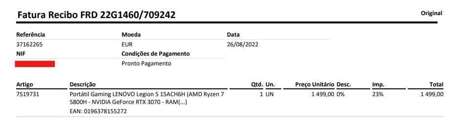 Lenovo Legion 5 | RTX 3070 | Ryzen 7 | Manutenção Recente