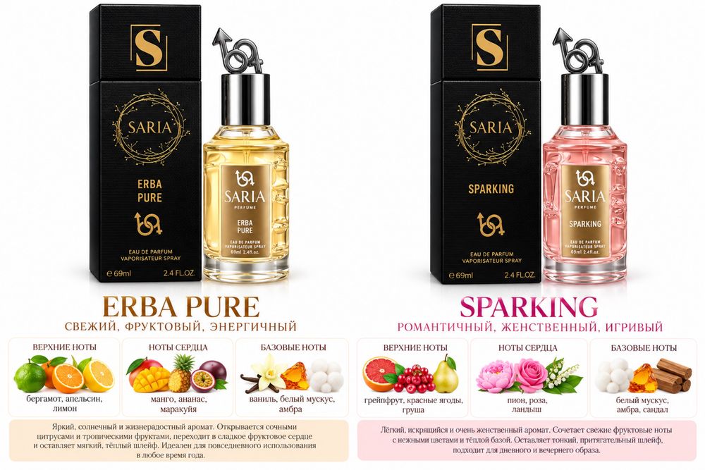 Парфуми Saria Erba Pure / Sparking 69 мл | Жіночі аромати