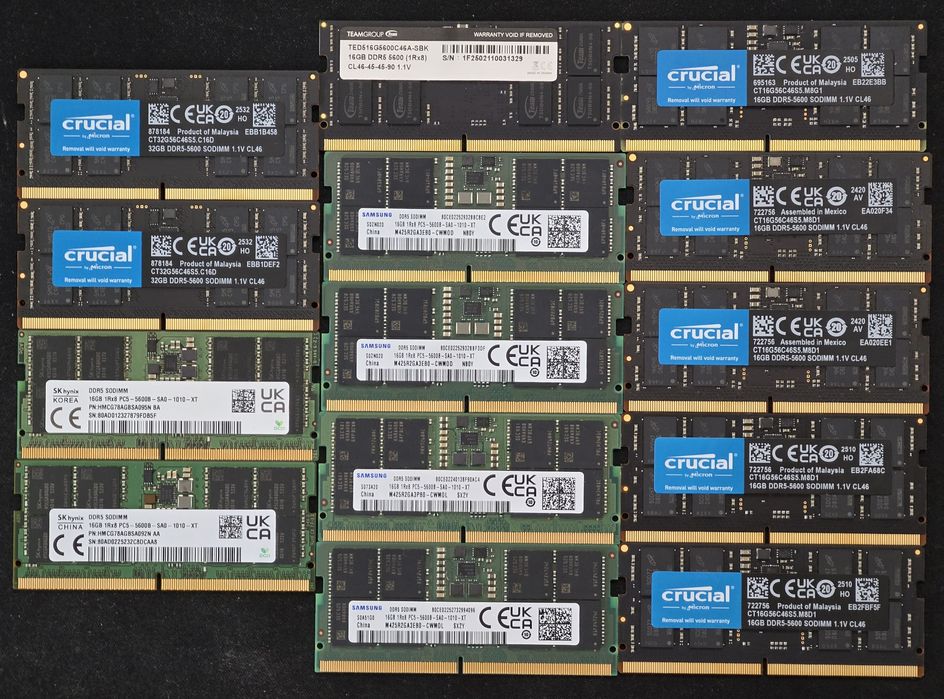 Пам'ять 16gb 32gb SODIMM DDR5 5600mhz