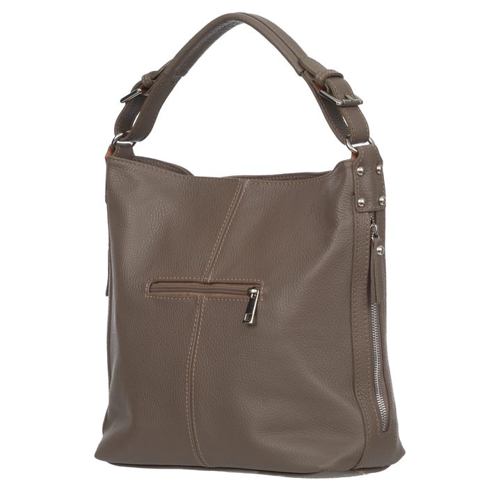 VERA PELLE torebka skórzana elegancka worek z paskiem V566 c.limonkowa