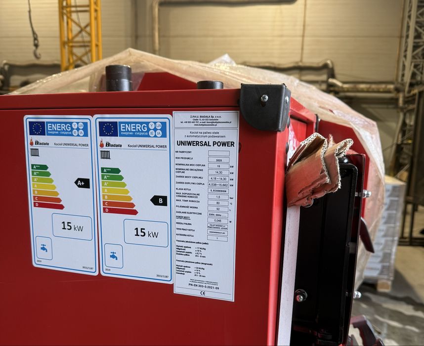 Kocioł z Podajnikiem 15 kw do 140m2 Na Pellet Groszek i Drewno