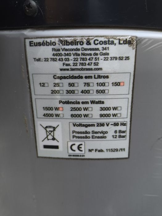 Termo acumulador de água inox