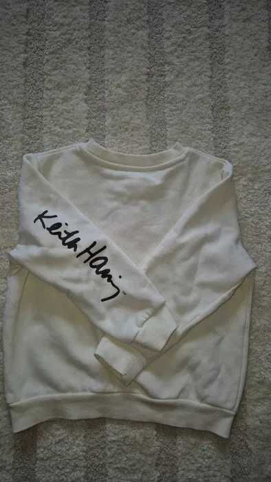 Dres komplet H&M biało kremowy Keith Haring r 104 niepowtarzalny okazja idealny zima wiosna jesien