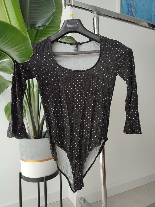 Czarne body M 38 s 36 w kropki kropeczki, forever21