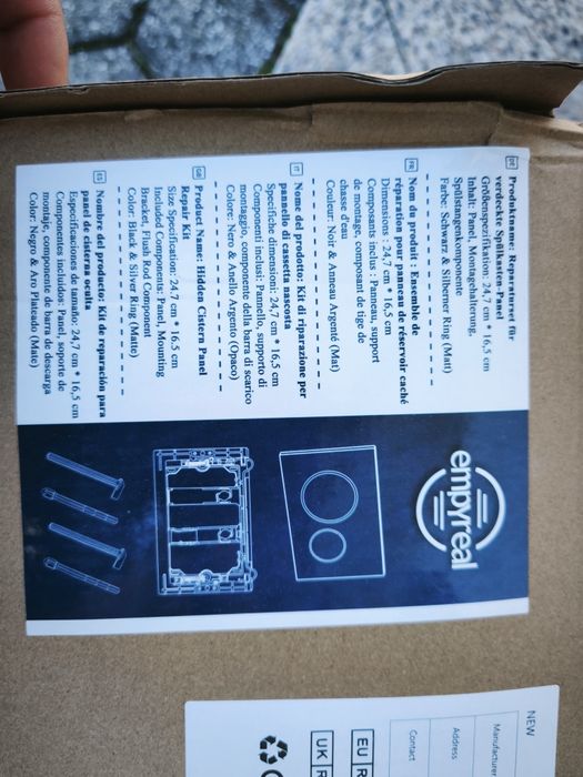 Conjunto de descarga duplo para autoclismo de parede