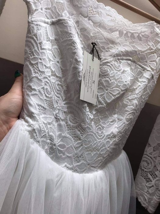 Sukienka okazja nowa ślub tiul biała xs 34