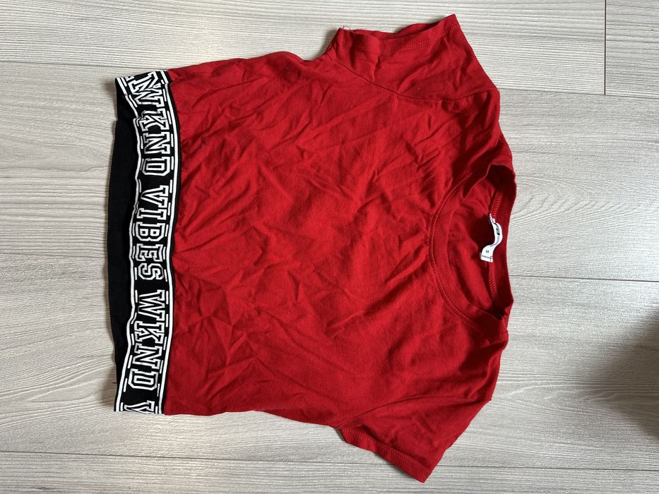 Czerwony Crop top bluzka