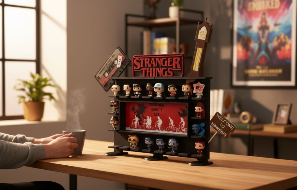 Ekspozytor Półka STRANGER THINGS na figurki z Kinder Joy 3D