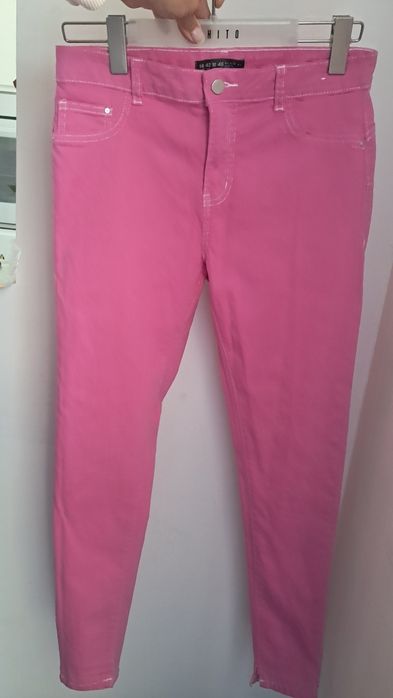 Różowe spodnie damskie L
