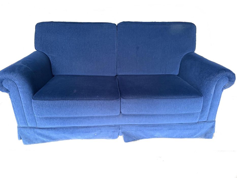 Sofá cama de tecido azul de óptima qualidade