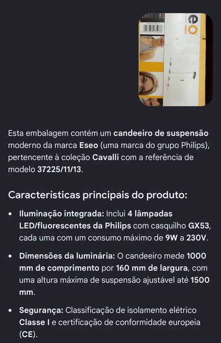Candeeiro suspenso philips