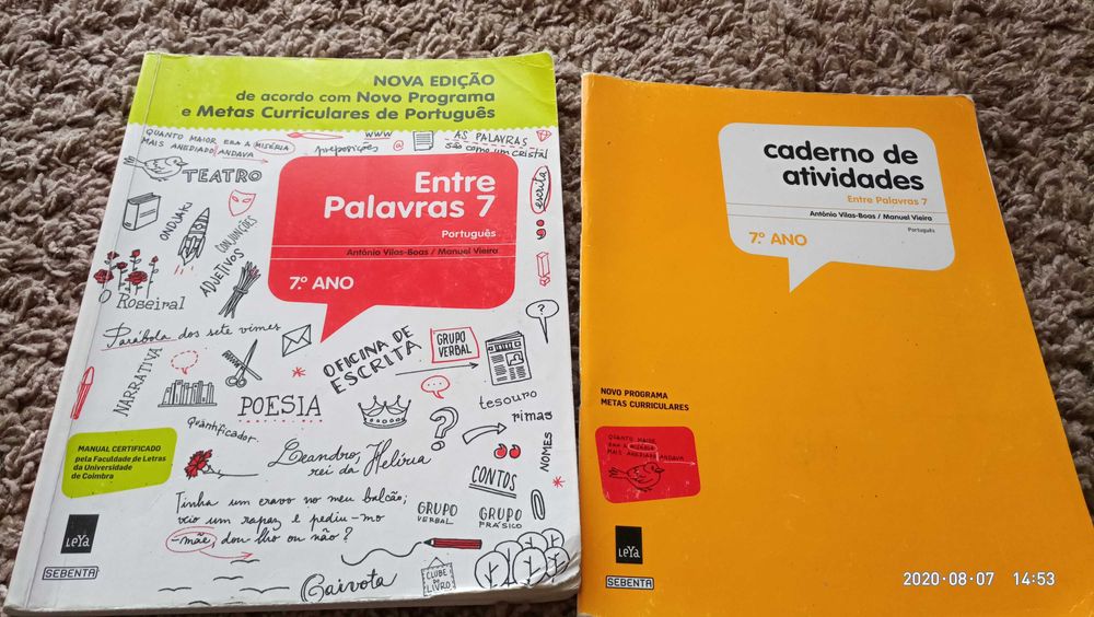 Português 7 ano, livro e caderno