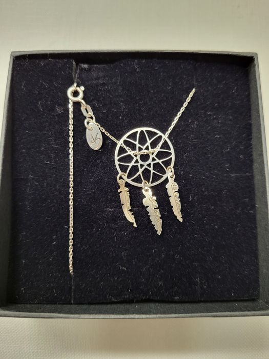 Łapacz snów łańcuszek srebrny