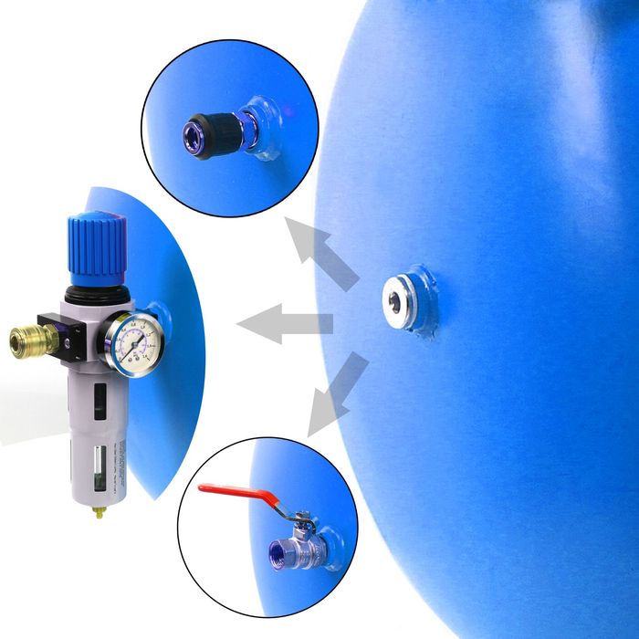 Kompresor olejowy 200l 860l/min +regulator z odwadniaczem