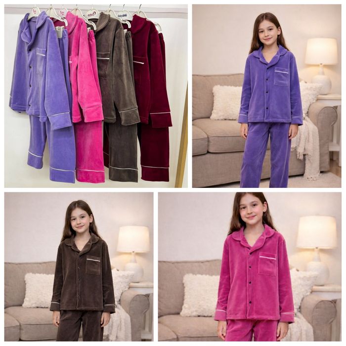 110-158см Дитяча велюрова піжама для дівчинки