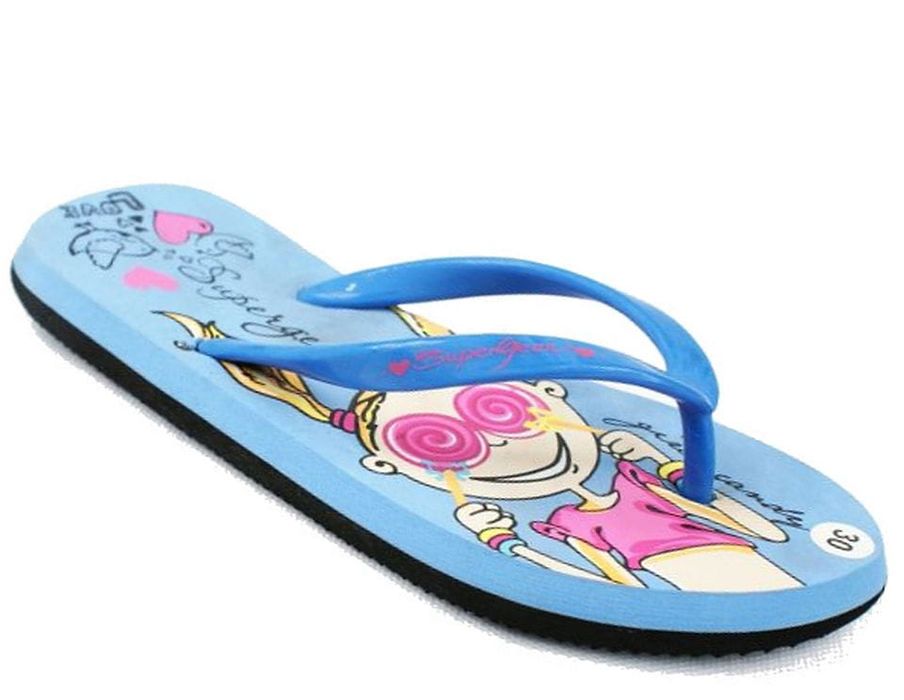 Japonki dziecięce klapki plażowe z Węgier A9682 blue roz 29