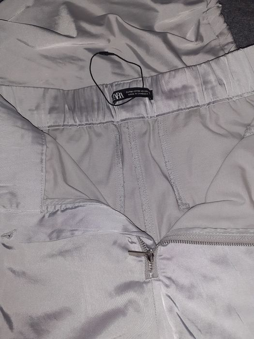 Сріблясті штани карго жіночі Zara