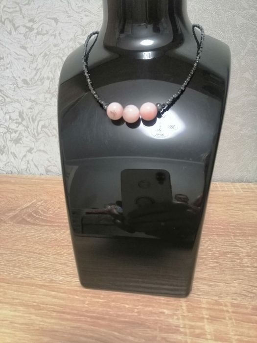 Чокер з гематитом та рожевим опалом