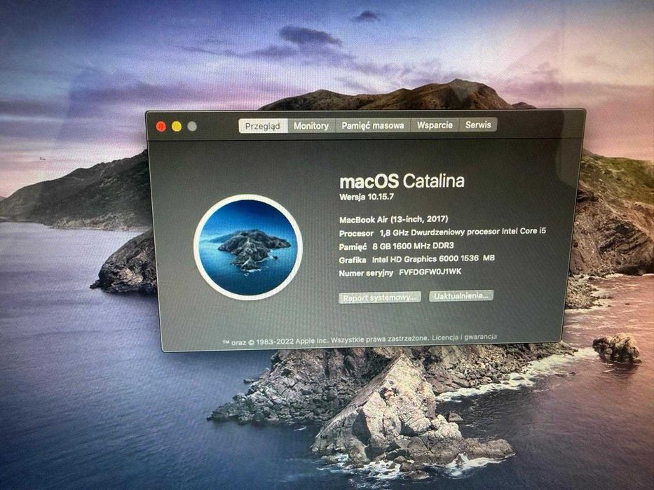 MacBook Air 13” i5 / 8GB / 128GB SSD – Bardzo dobry stan  + dobra BATERIA