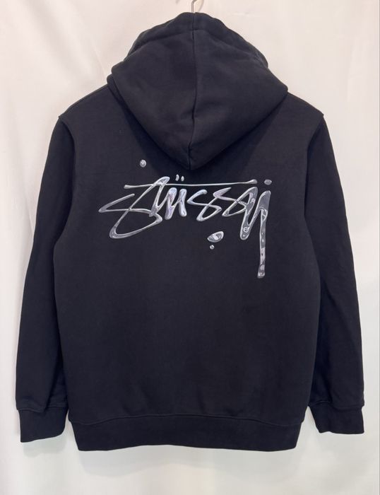 Худі Stüssy Liquid Chrome Logo Hoodie Black Оригінал
