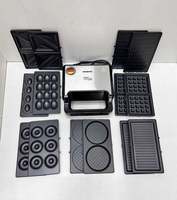 Вафельниця гриль сендвічниця бутербродниця 7в1 нова горішки пончики