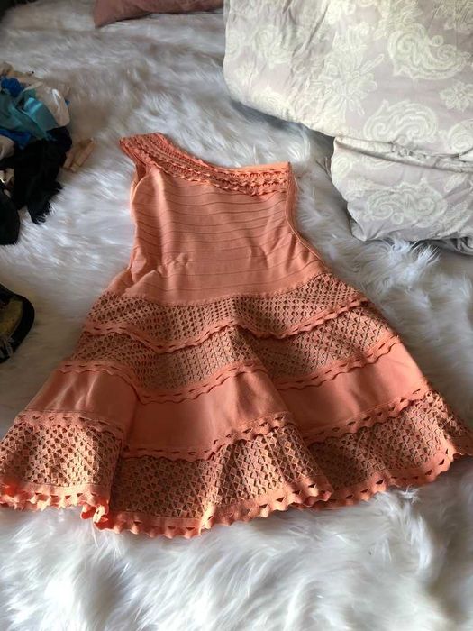 vestido forever unique salmao tamanho m