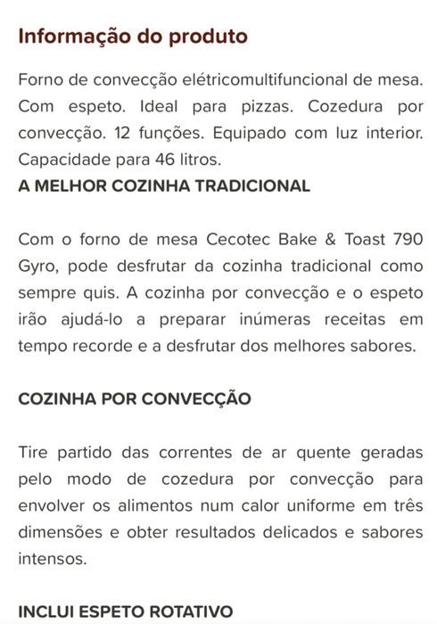Mini forno de convenção 2000w (NOVO)