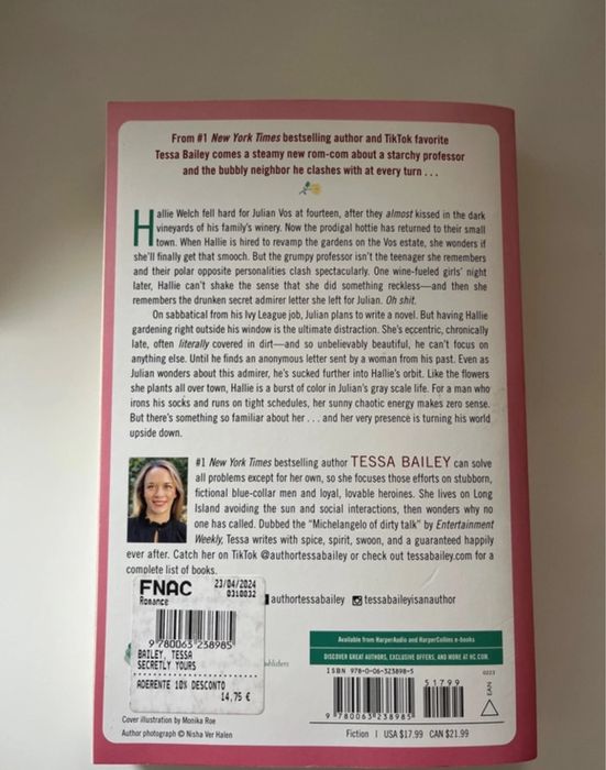 Livro “Secretly Yours” de Tessa Bailey