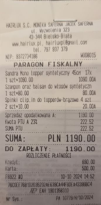 Sandra mono topper syntetyczny 45 cm